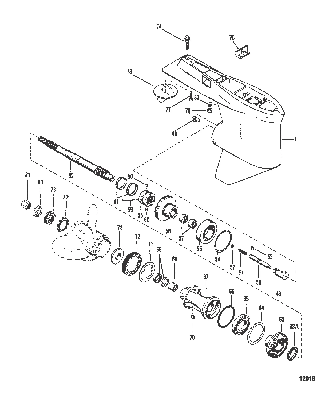 Картер редуктора Гребной вал – передаточное число 2:1