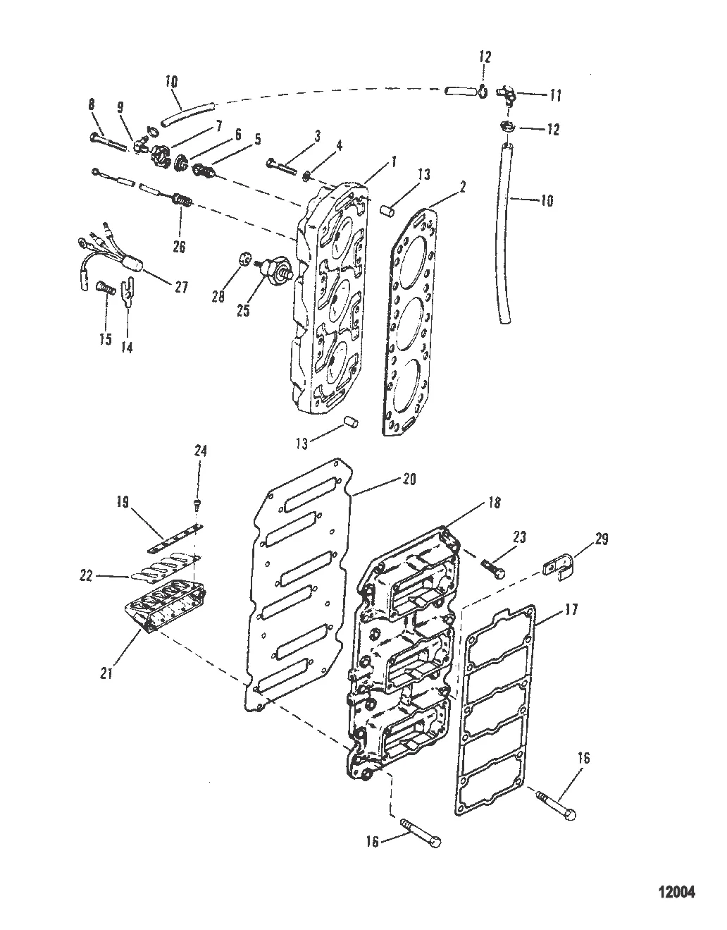 БЛОК С ПЛАСТИНЧАТЫМИ КЛАПАНАМИ И ГОЛОВКА ЦИЛИНДРА