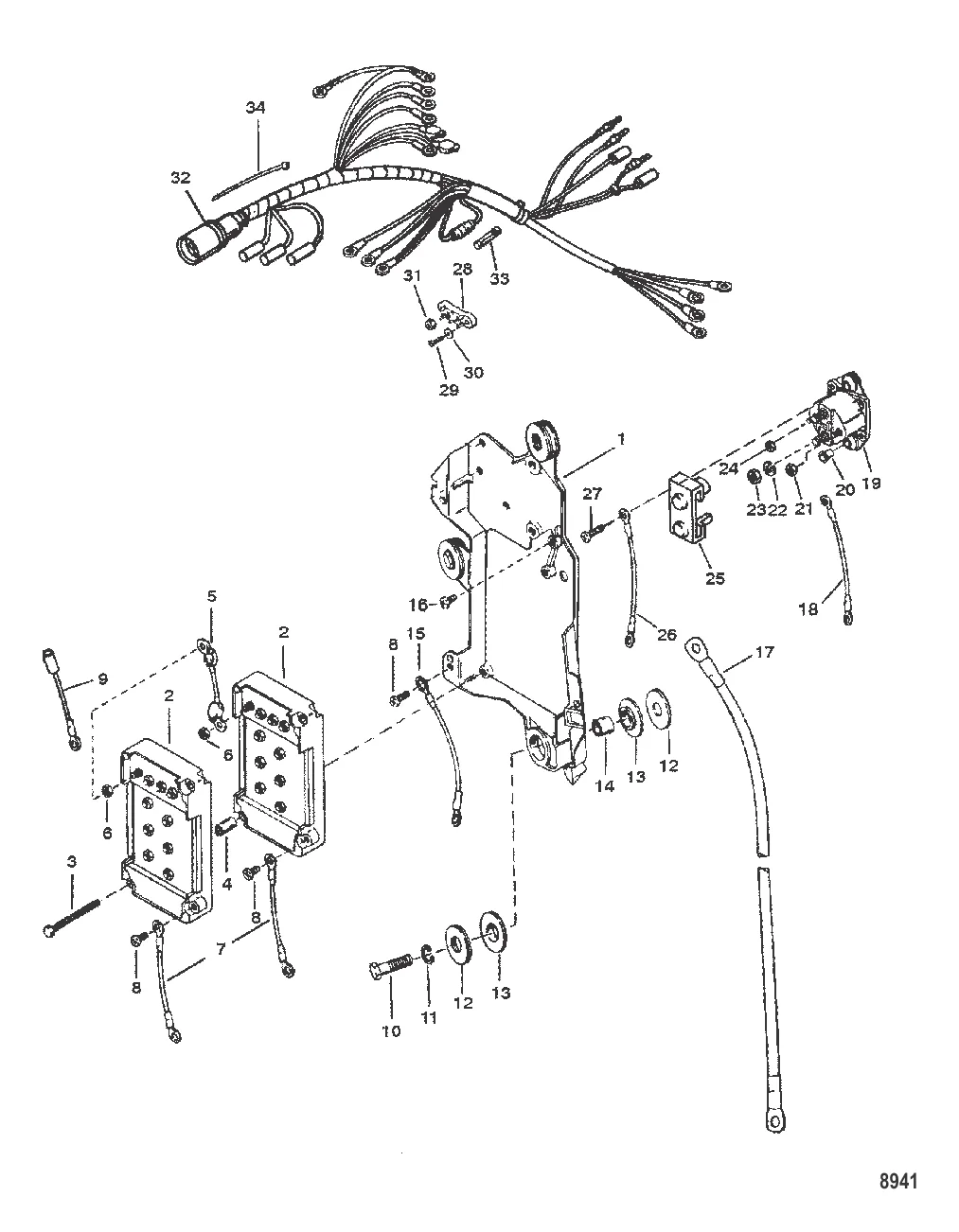 Электропроводка и электромагнит стартера