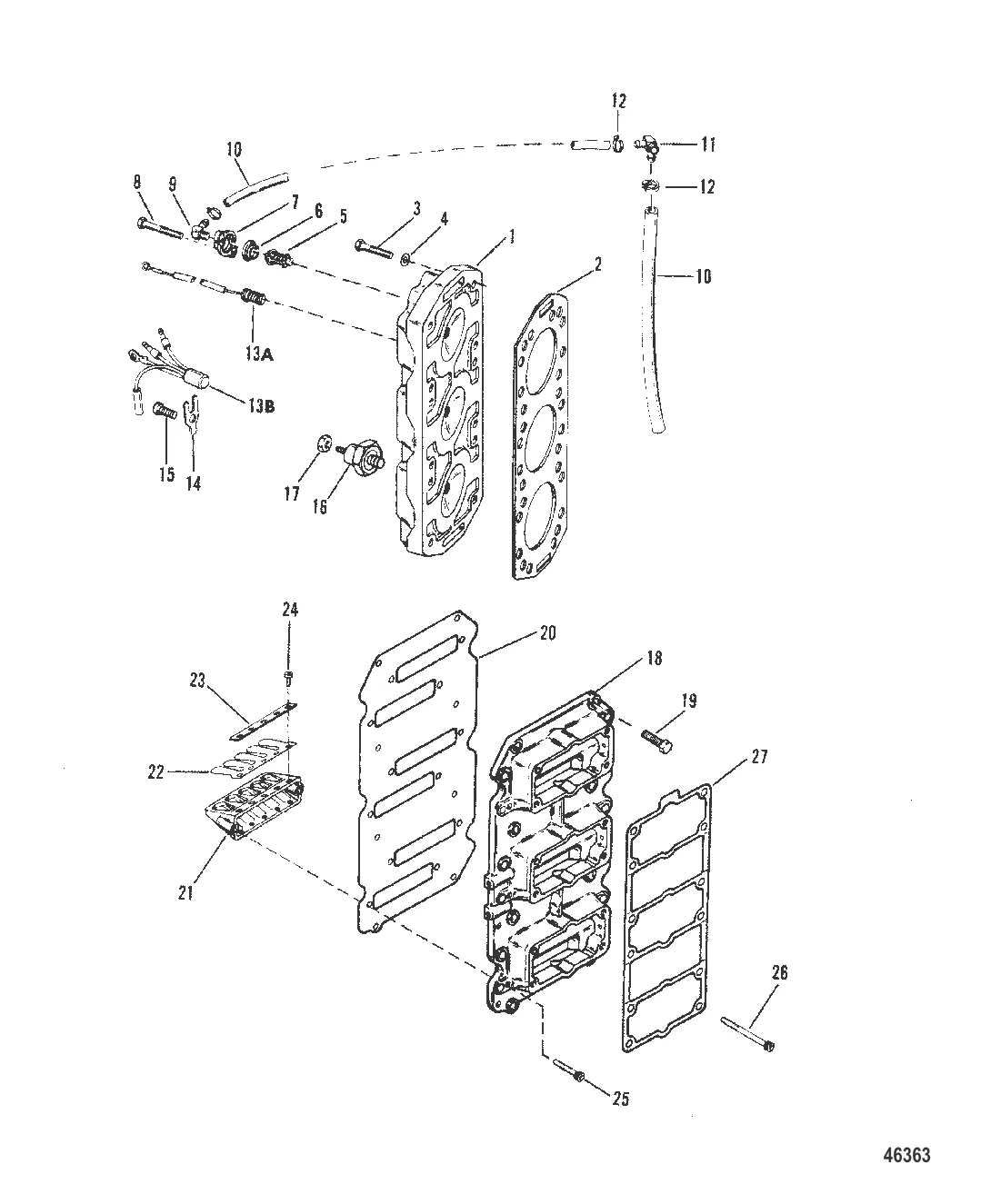 БЛОК С ПЛАСТИНЧАТЫМИ КЛАПАНАМИ И ГОЛОВКА ЦИЛИНДРА