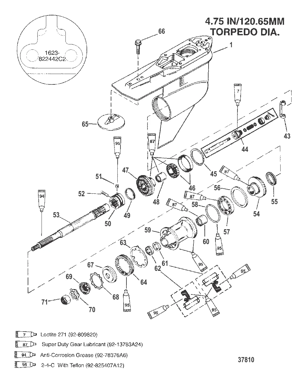 G/HSG ГРЕБНОЙ ВИНТ – СТАНД. ВРАЩ., 0G437999 И НИЖЕ – 1623-822442C2