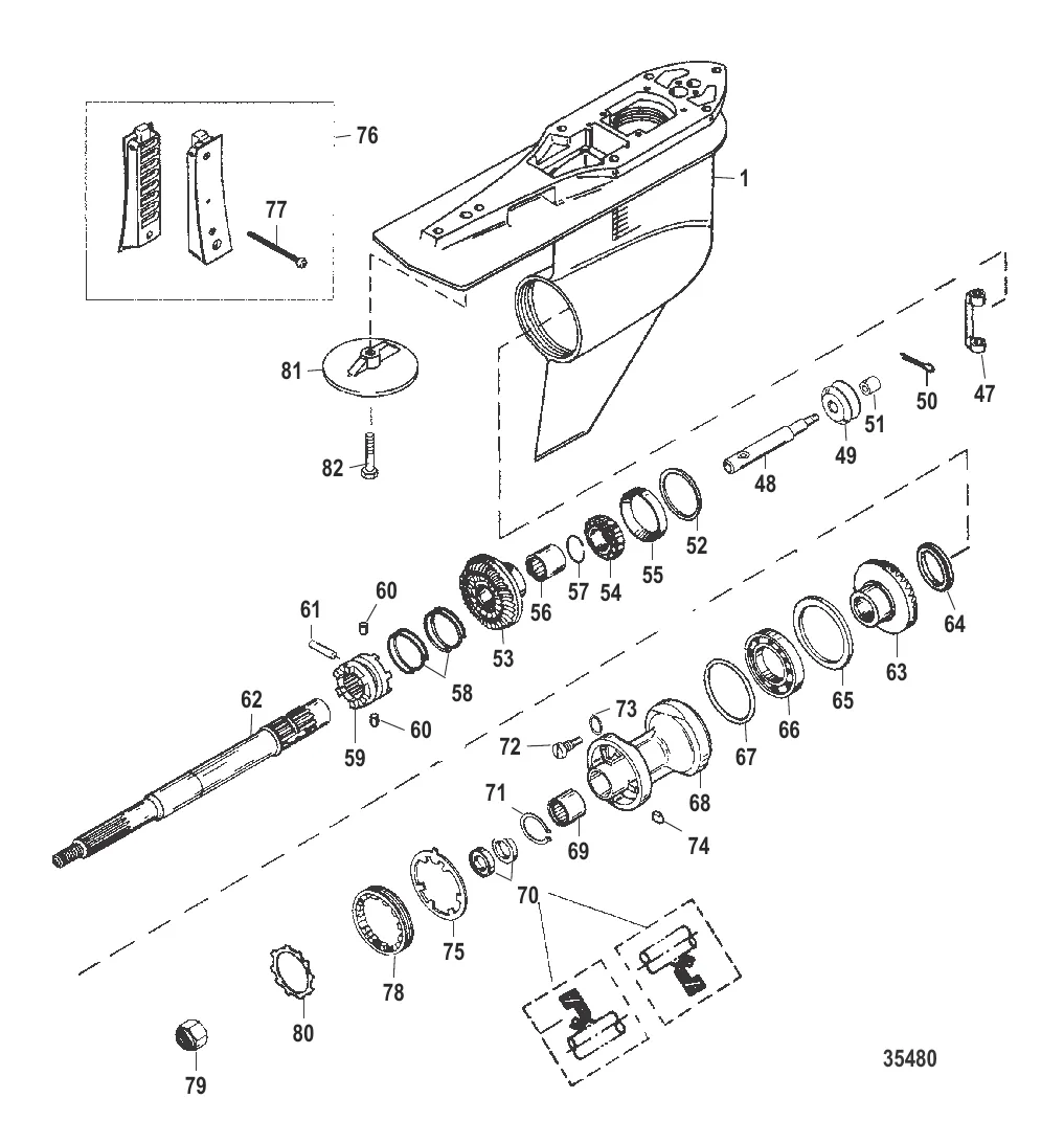 Картер редуктора Вал гребного винта – стандартный, TorqueMaster