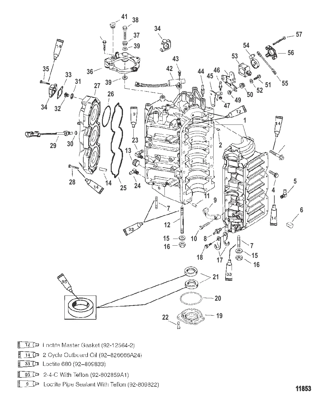 Блок цилиндров и колпачок