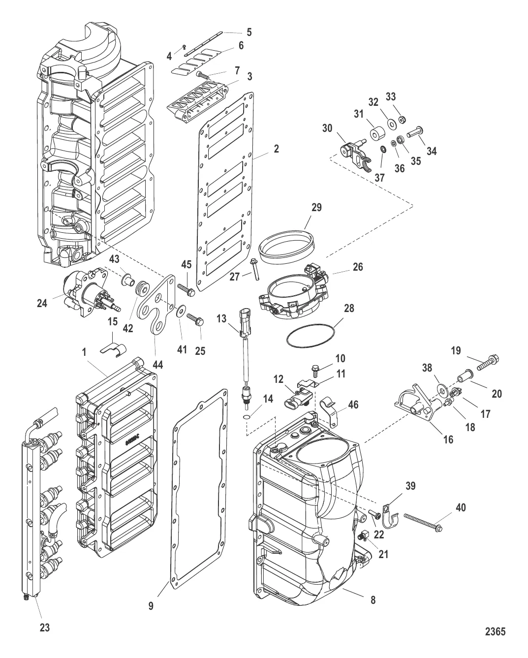 Компоненты блока подачи воздуха (Серийный номер 0T818120 и выше)