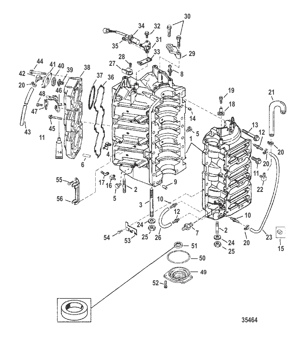 Блок цилиндров и колпачок