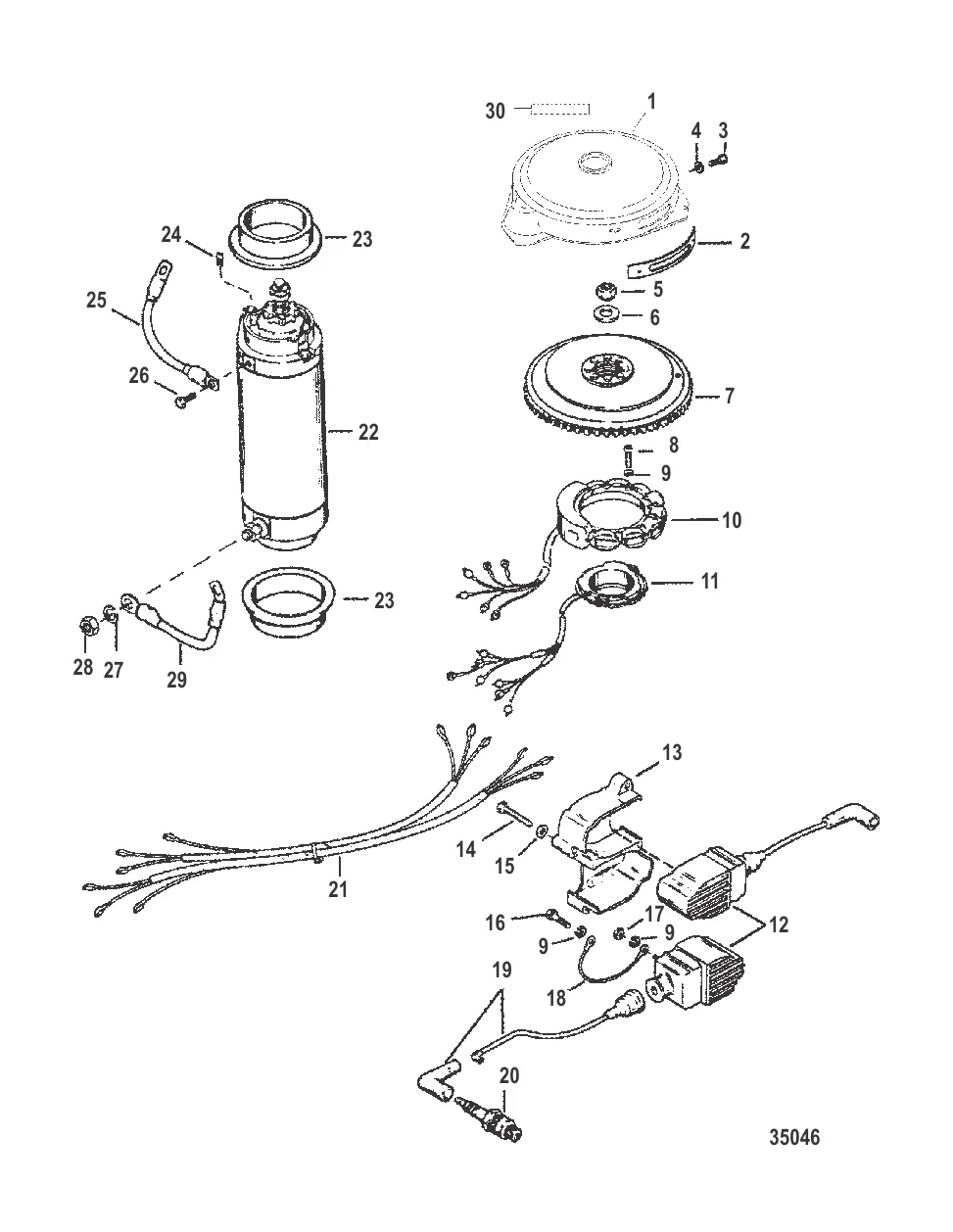 Маховик, стартер и катушки зажигания