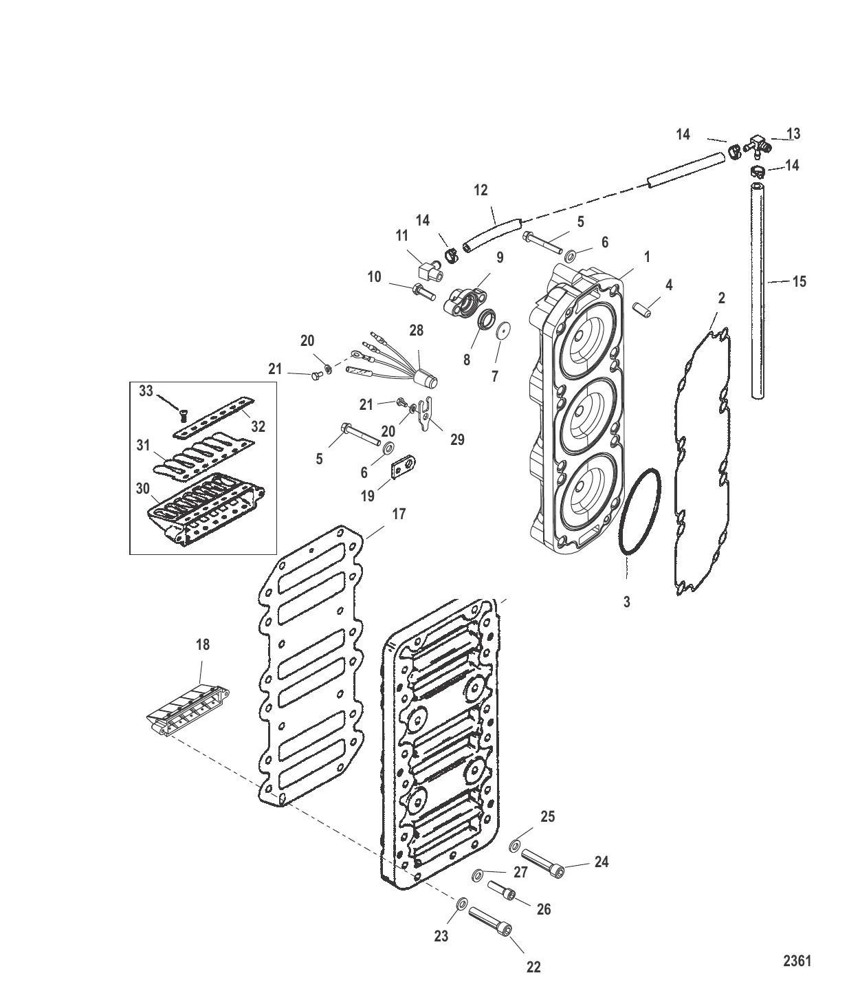 Блок с пластинчатыми клапанами и головка цилиндра