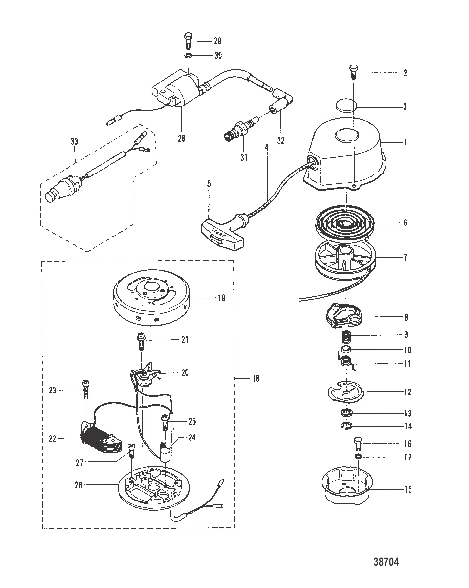 КОМПОНЕНТЫ РУЧНОГО СТАРТЕРА И ЗАЖИГАНИЯ