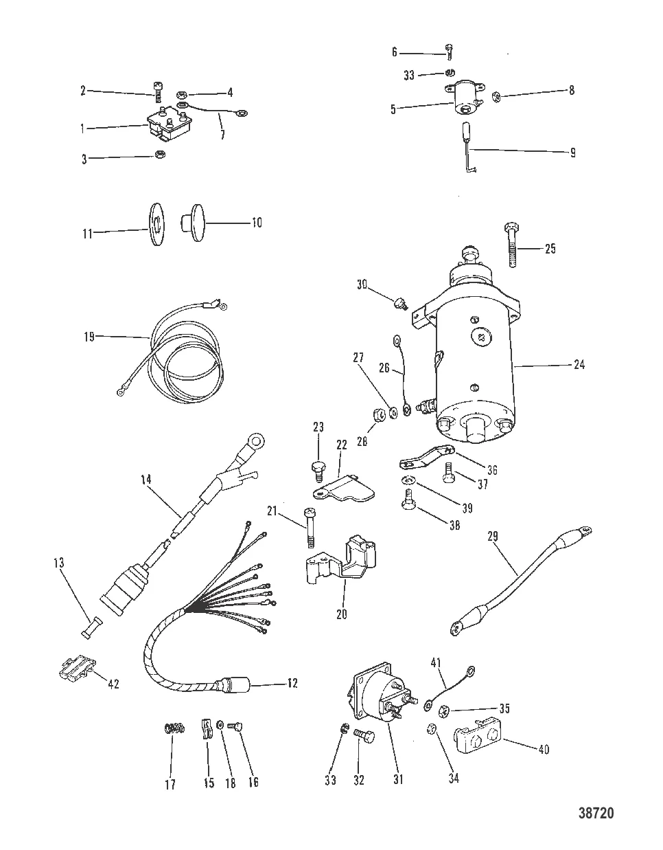STARTER MOTOR, RECTIFIER AND WIRING HARNESS (ELECTRIC)