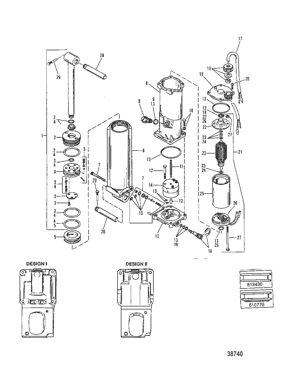 ELECTRIC TRIM COMPONENTS (LONG SHAFT)(0C159200 AND UP)