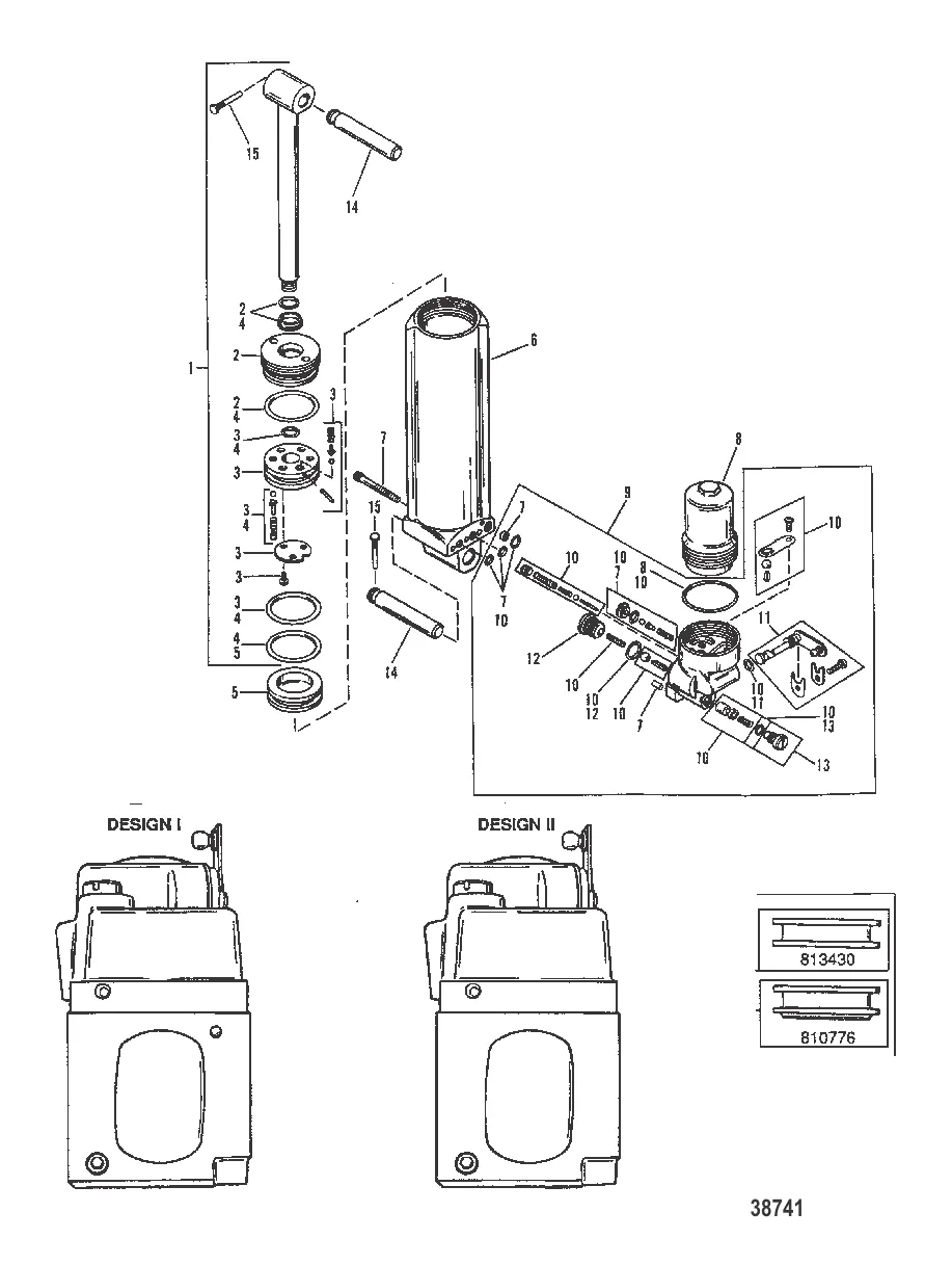 MANUAL TILT COMPONENTS (LONG SHAFT)(0C159200 AND UP)