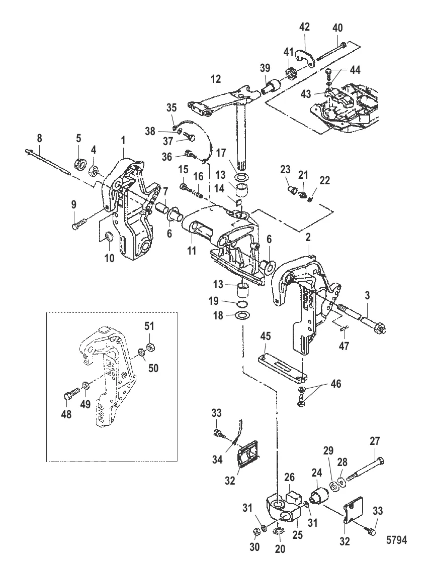 Транец и поворотные кронштейны (Усилитель дифферента)
