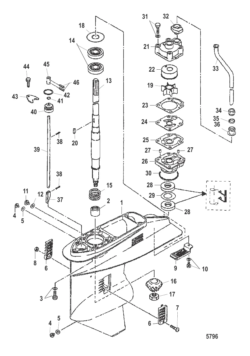 Картер редуктора (Ведущий вал)
