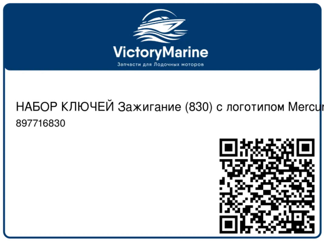 НАБОР КЛЮЧЕЙ Зажигание (830) с логотипом Mercury Mercury