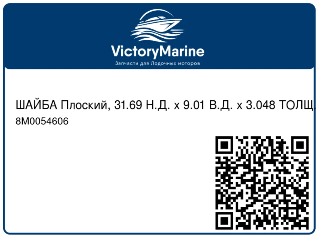 ШАЙБА Плоский, 31.69 Н.Д. x 9.01 В.Д. x 3.048 ТОЛЩ. Mercury