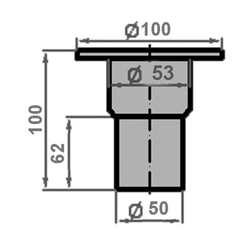 HOMER Горловина заливная с крышкой 50мм сталь