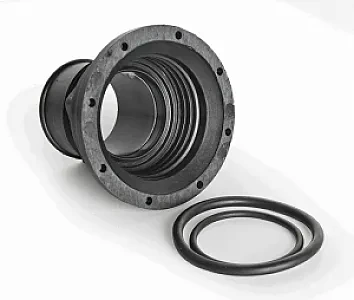 Патрубок заливной 38мм. прямой, пластик 43368