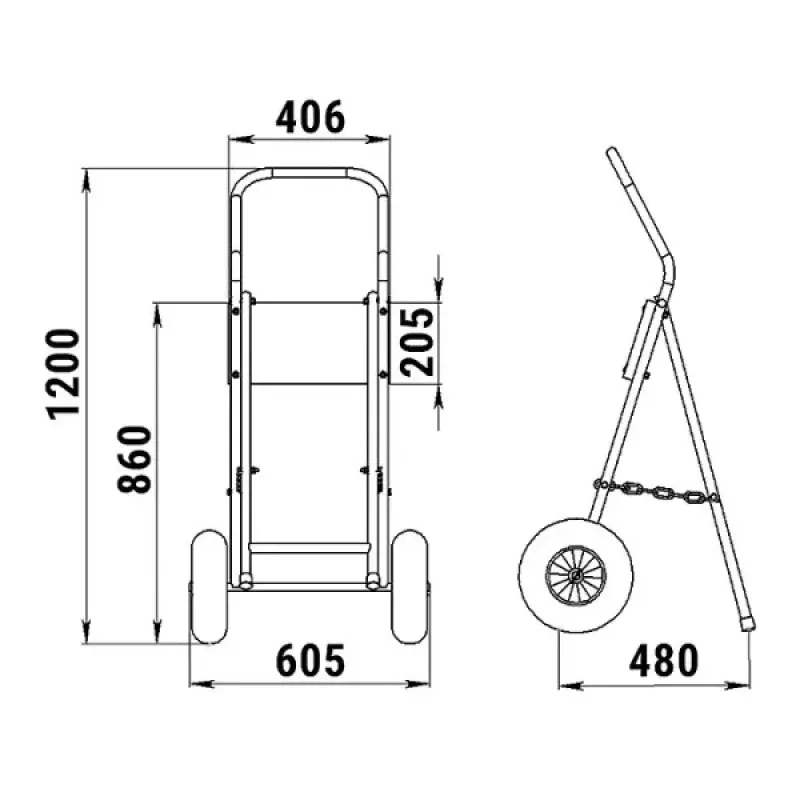 Техномарин Тележка для ПЛМ складная "КОМПАКТ Плюс"