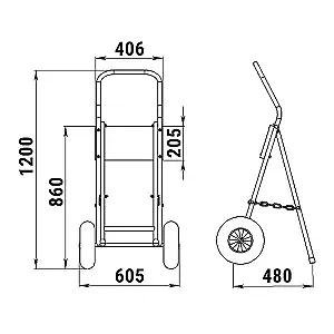 Тележка для ПЛМ складная "КОМПАКТ Плюс" 060124T