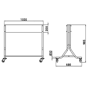 Стойка для 2-х ПЛМ передвижная 060104T