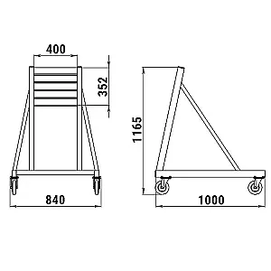 Стойка для ПЛМ весом до 300 кг. передвижная 060111T