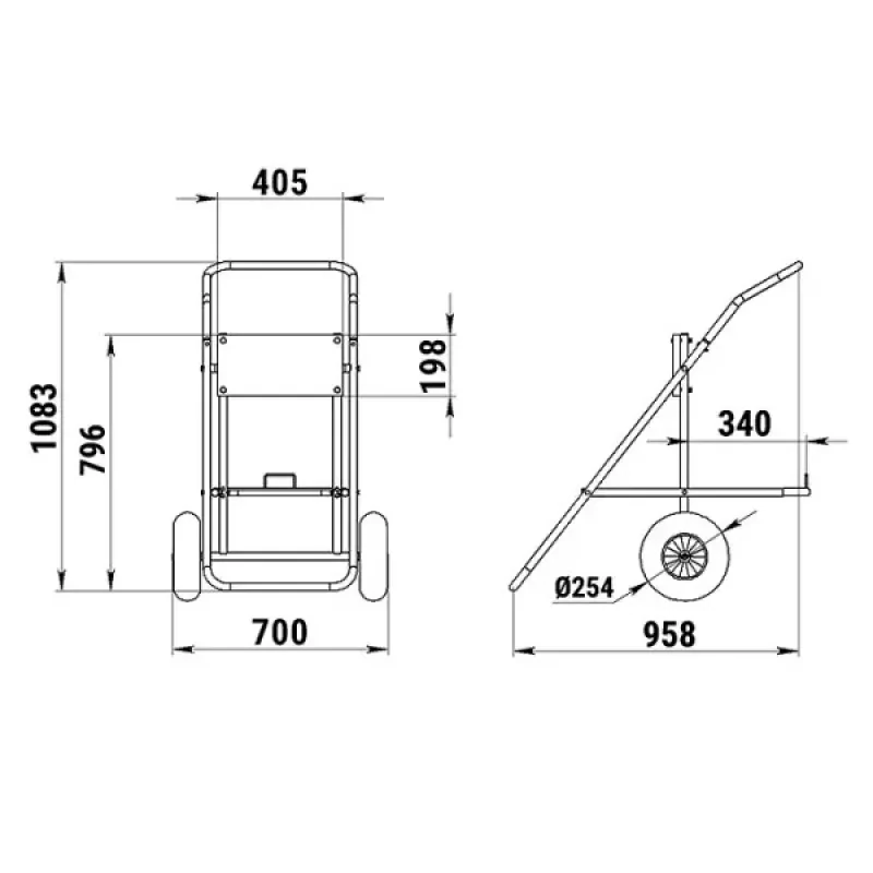 Техномарин Тележка для ПЛМ с местом для топливного бака