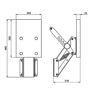 Транец выносной для ПЛМ мощностью от 9.9 до 20 л.с. (50 кг) ФБС 040402T
