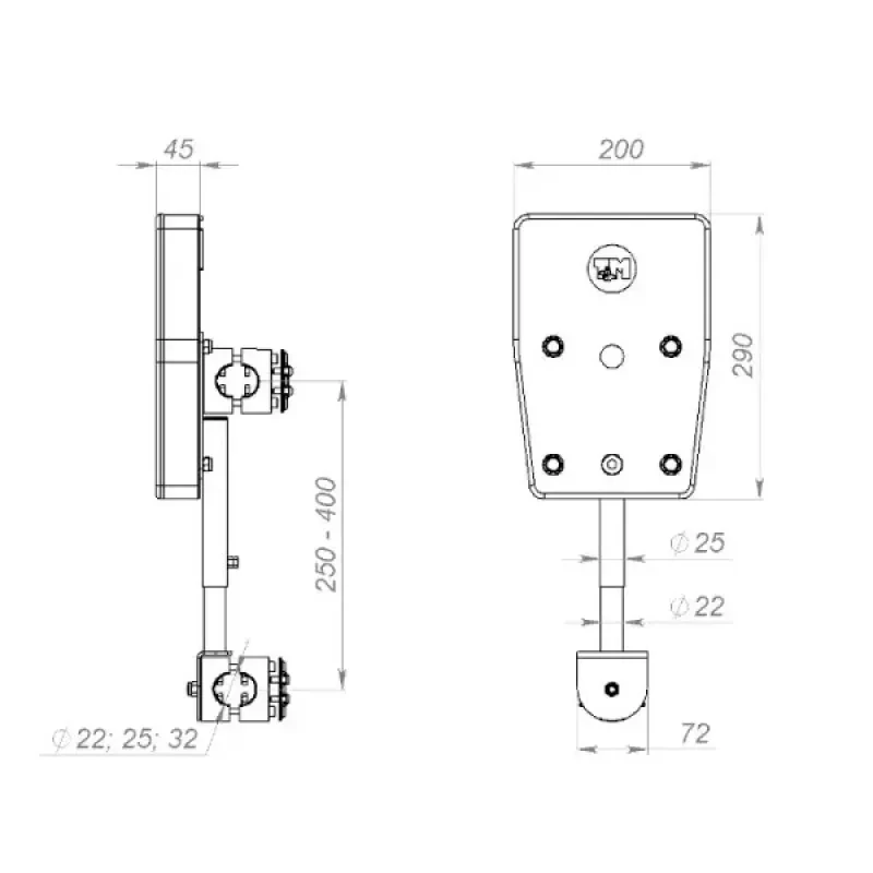 Техномарин Транец выносной для ПЛМ до 12 л.с., установка на леер