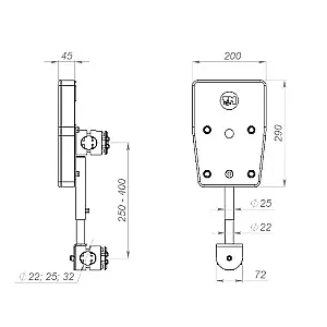 Транец выносной для ПЛМ до 12 л.с., установка на леер 040419T