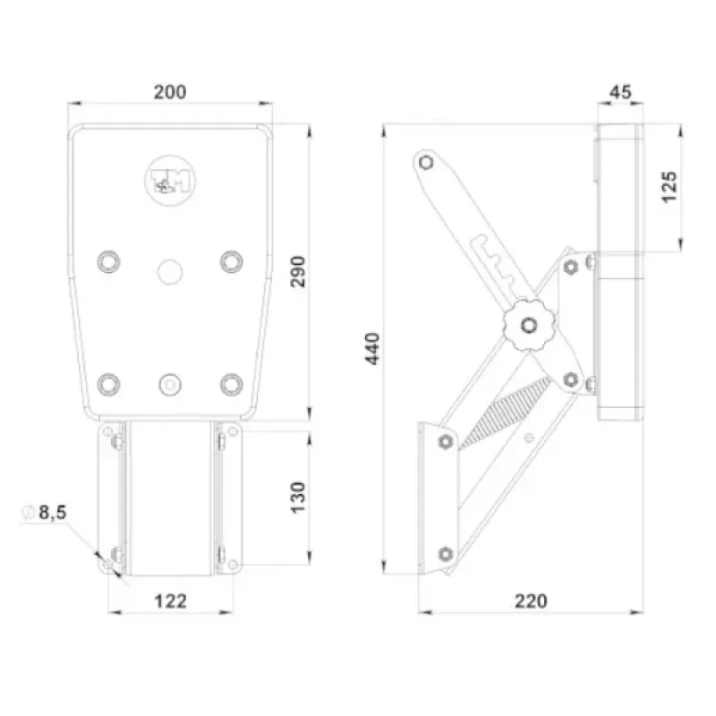 Техномарин Транец выносной для ПЛМ мощностью от 6 до 15 л.с. (38 кг)