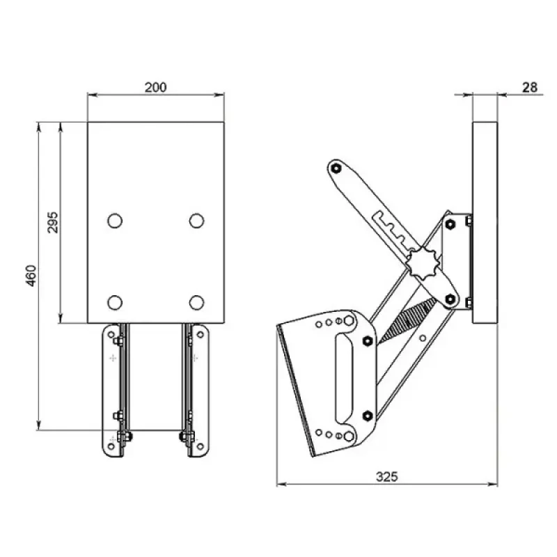 Техномарин Транец выносной с регулировкой угла наклона для ПЛМ до 25 л.с. (65 кг) ФБС