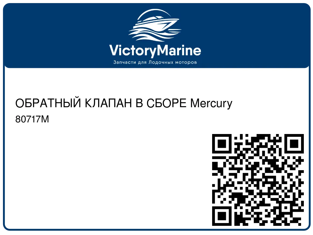 ОБРАТНЫЙ КЛАПАН В СБОРЕ Mercury 80717M