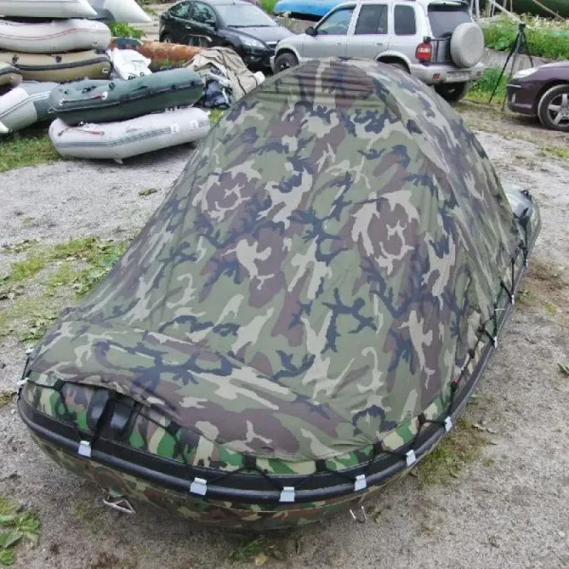 Тент 2Д на лодку 360-390 c отверстием (Камо)
