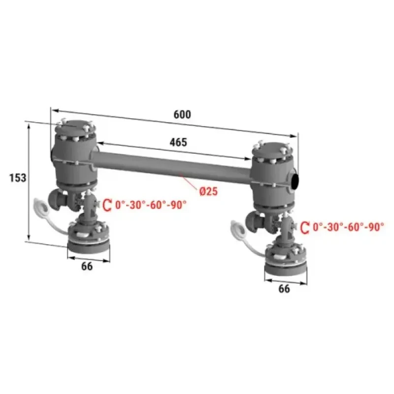 Техномарин Рейлинг быстросъемный с регулировкой угла наклона 600мм