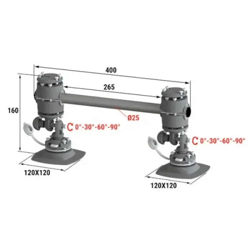 Техномарин Рейлинг быстросъемный 400мм, на баллон НЛ