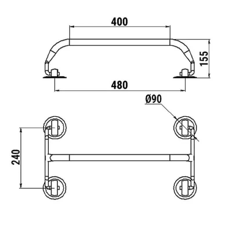 Техномарин Рейлинг 400 мм на баллон надувной лодки