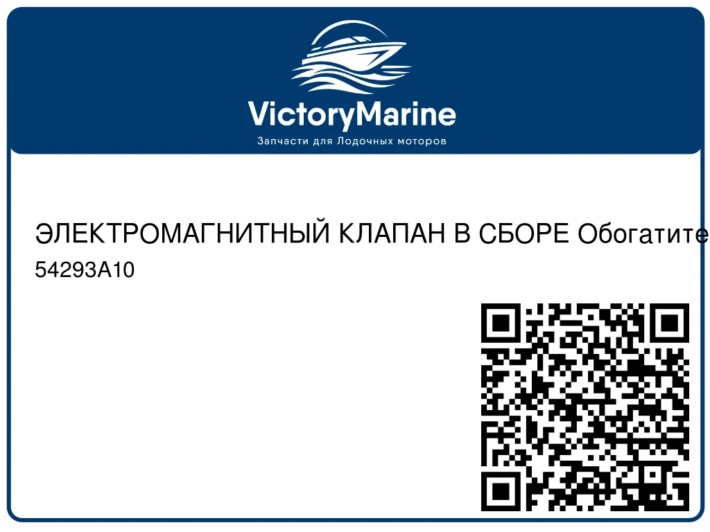 ЭЛЕКТРОМАГНИТНЫЙ КЛАПАН В СБОРЕ Обогатитель Mercury 54293A10