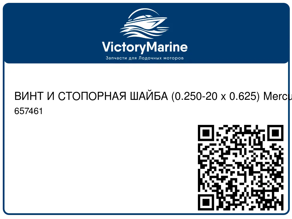 ВИНТ И СТОПОРНАЯ ШАЙБА (0.250-20 x 0.625) Mercury 657461