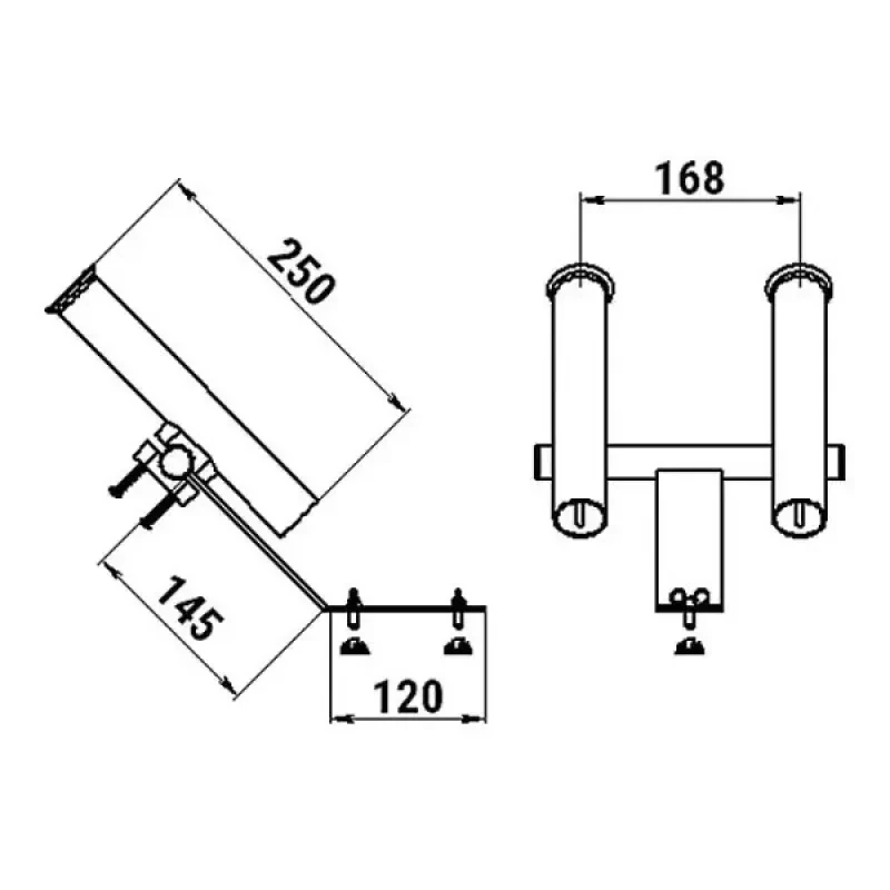 Держатель спиннинга двойной крепление на банку НЛ
