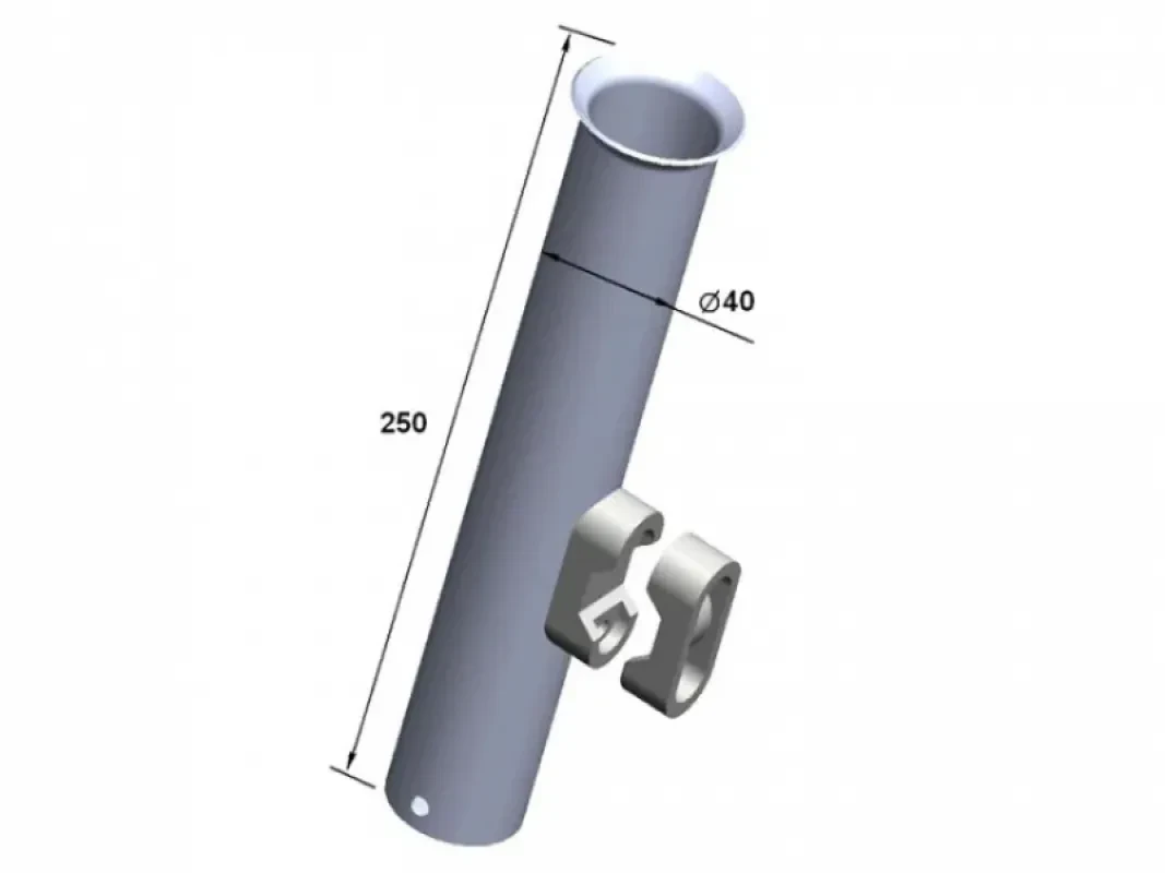 Техномарин Держатель спиннинга 250х37 нержавеющая сталь.