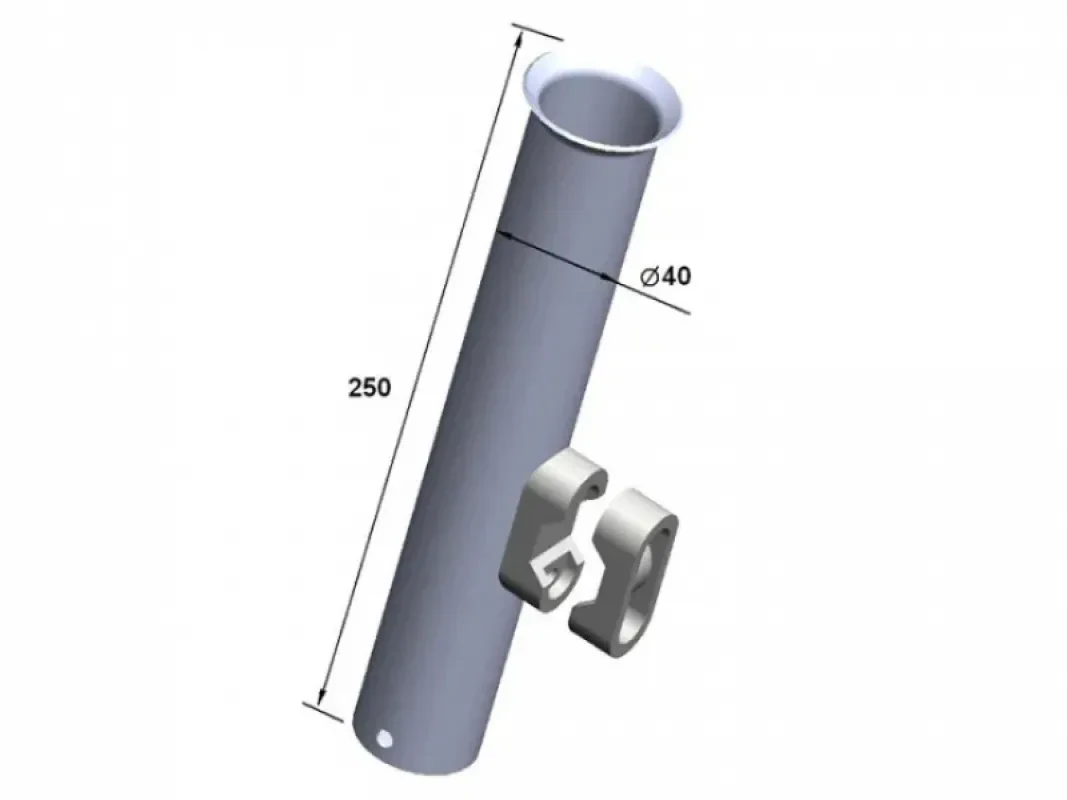 Техномарин Держатель спиннинга 250х37 нержавеющая сталь