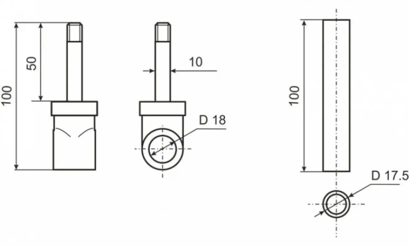 Уключина - поворотный шарнир (Черный)