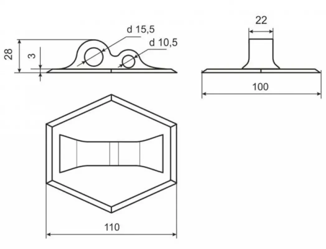 Крепление бокового леера Black