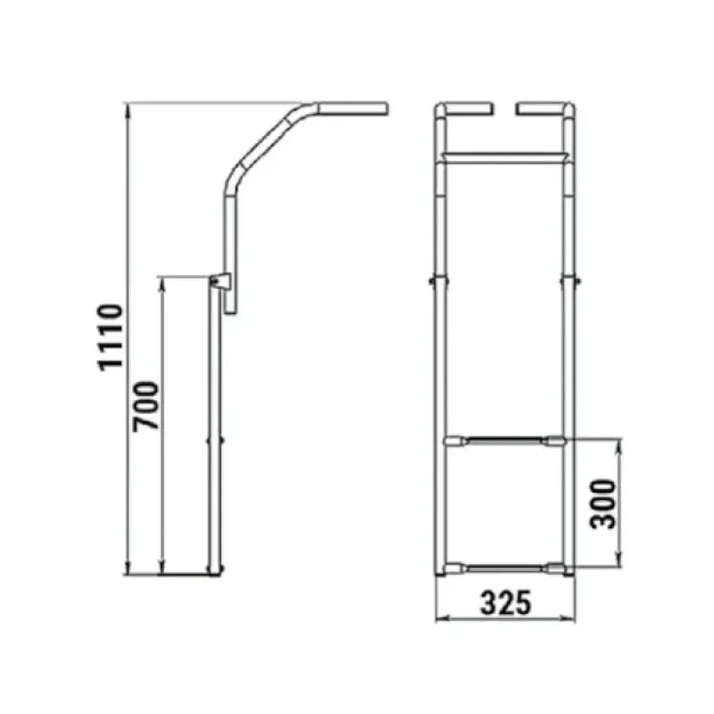 Техномарин Трап складной для надувных лодок, 2 черных ступени (ширина 325 мм.)