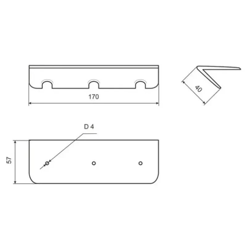 Уголок крепления сиденья пластиковый (Черный)