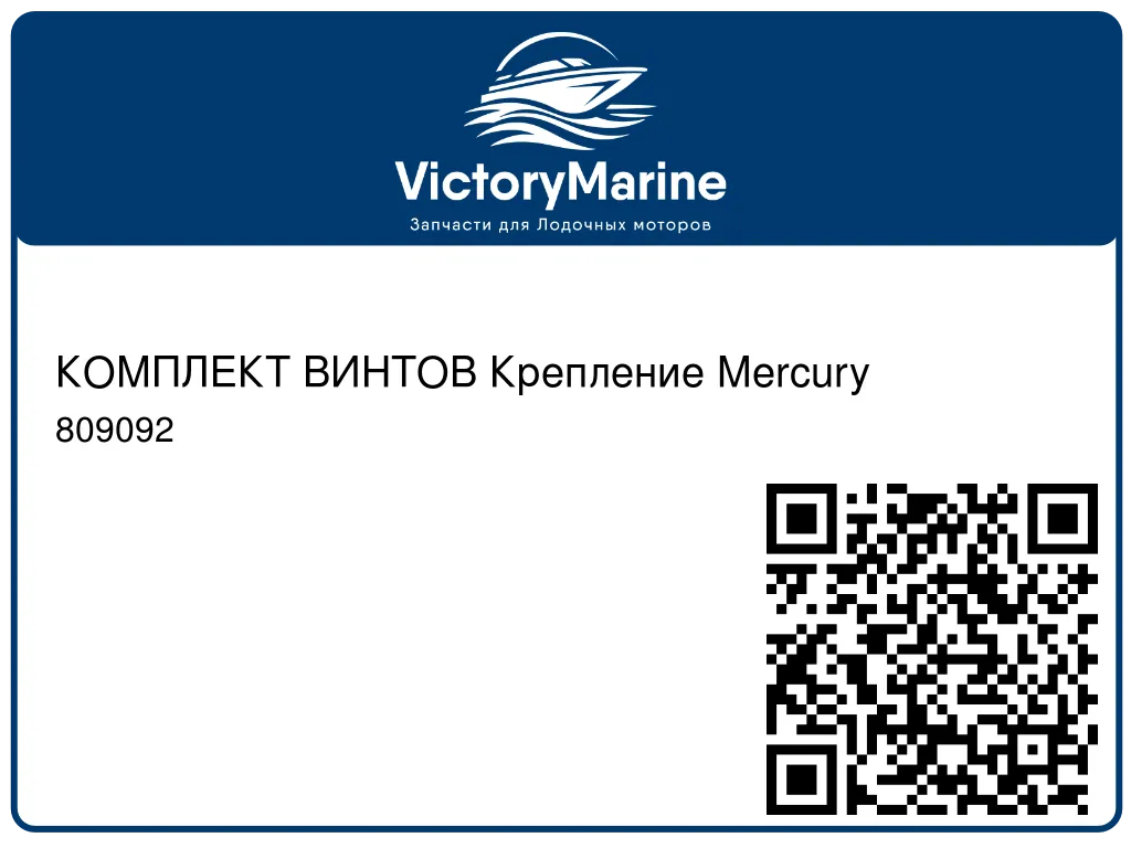 КОМПЛЕКТ ВИНТОВ Крепление Mercury 809092
