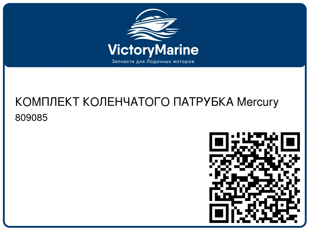 КОМПЛЕКТ КОЛЕНЧАТОГО ПАТРУБКА Mercury 809085