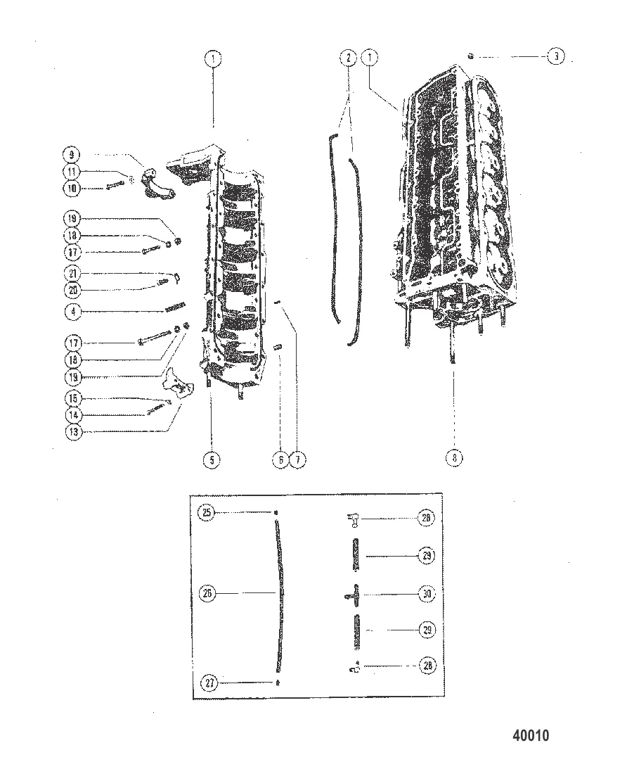 БЛОК ЦИЛИНДРОВ И КАРТЕР В СБОРЕ