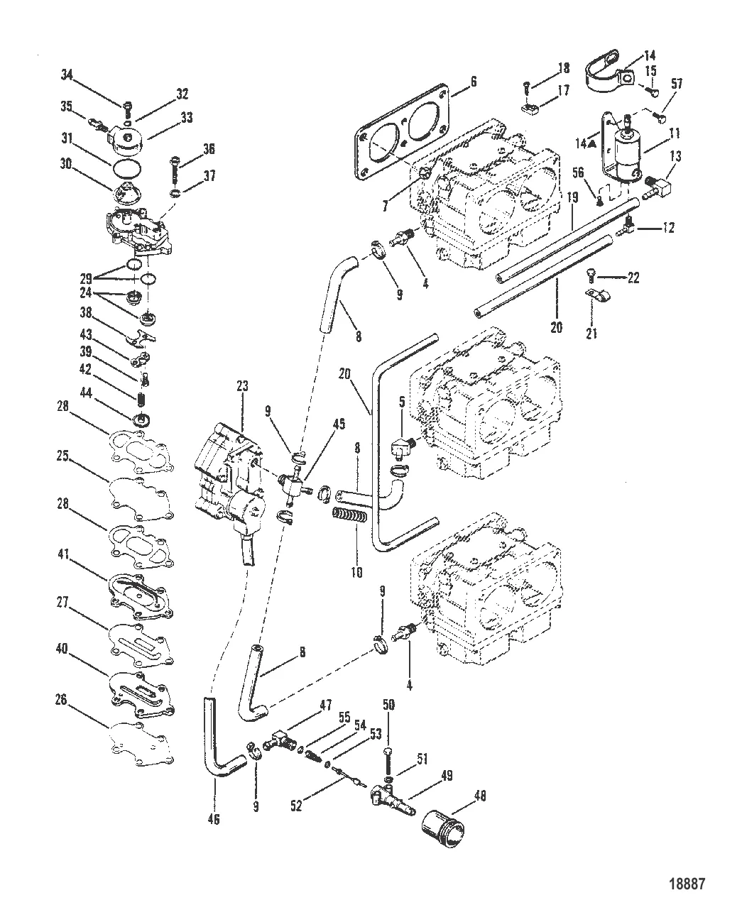 Топливный насос (Конструкция I, без проходного фильтра)