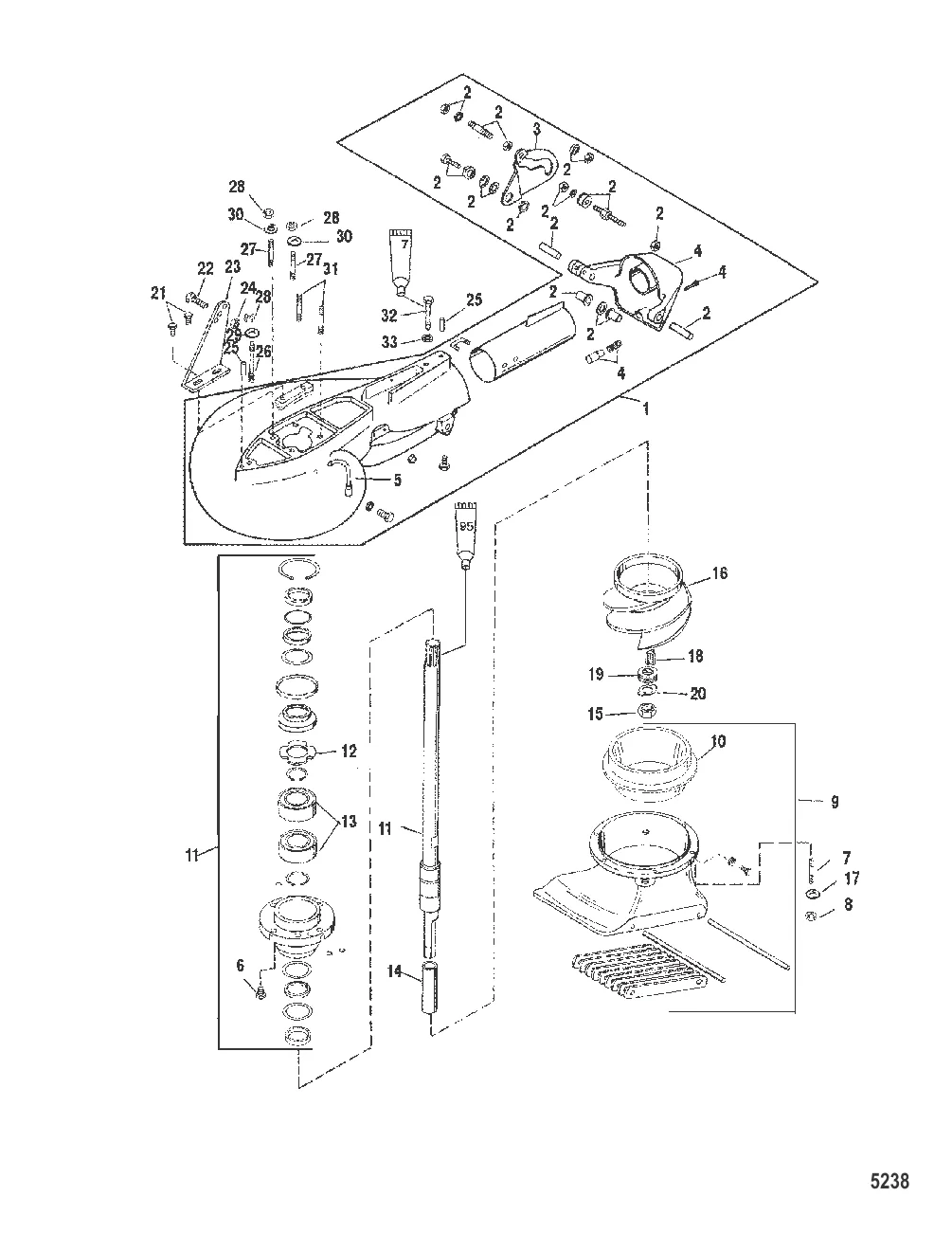 Водометный насос в сборе